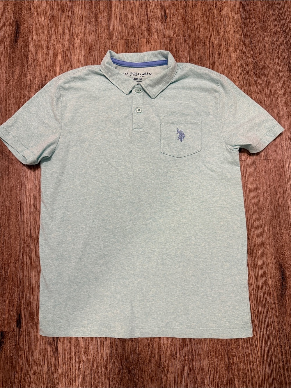U.S. Polo Assn. Light Blue Heather Pocket Polo for Kids